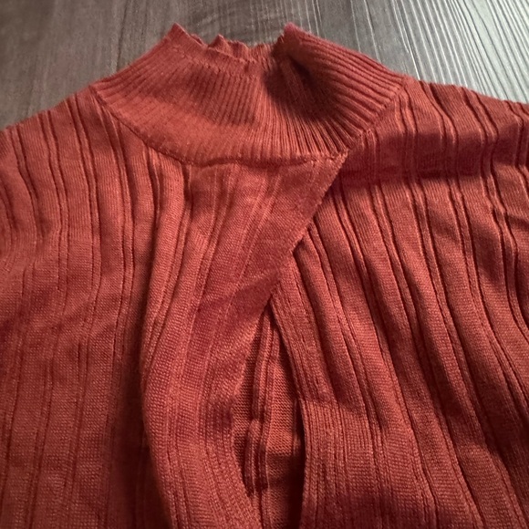 Rust Red Ribbed Sweater - Picture 2 of 4